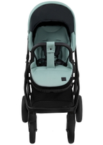 Детская коляска Roan Esso Кожа 3 в 1 с автокреслом Pituso Santiso Pro ESSK/214/1 Misti Mint/Grey/руч.Черный