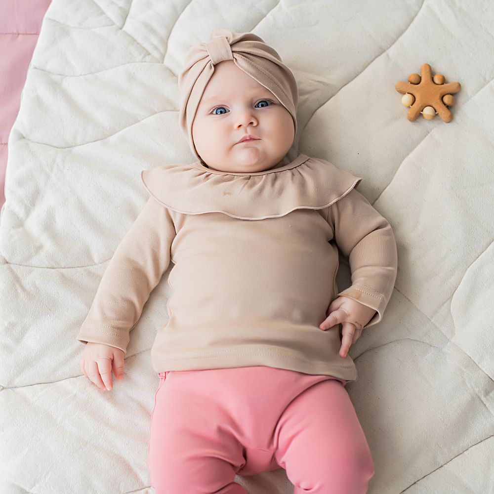 Лонгслив с рюшей "Крем-брюле" 0+