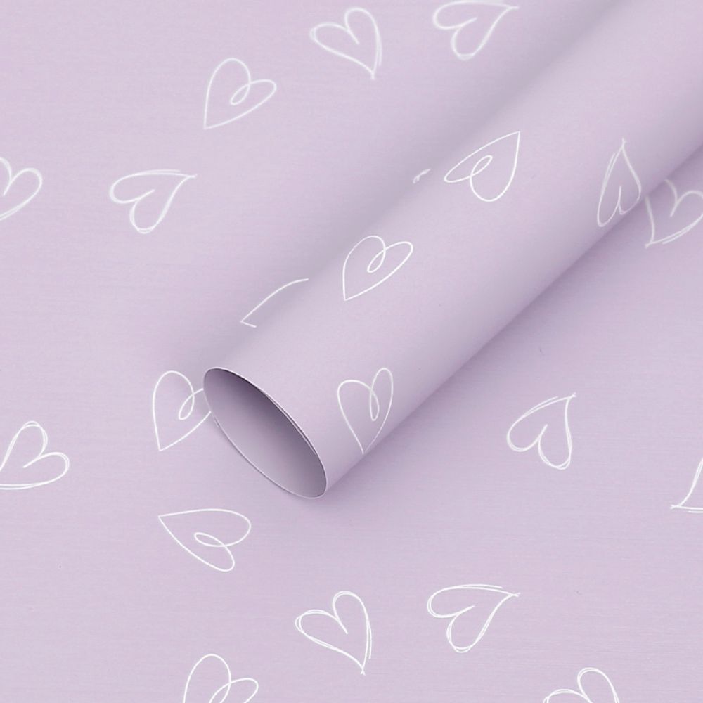 Пленка мат-я СЕРДЕЧКИН 58см*10м СИРЕНЕВЫЙ