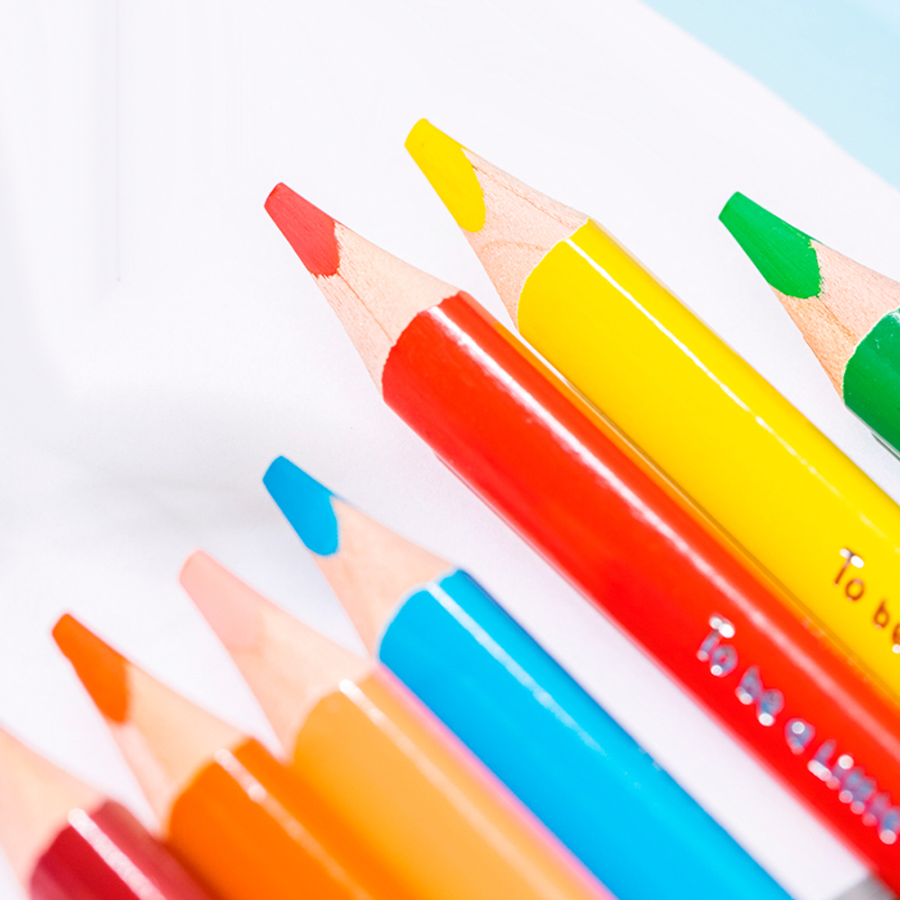 Карандаши цветные Deli "Color Kids", 6 цветов, утолщенные, дерево, картон