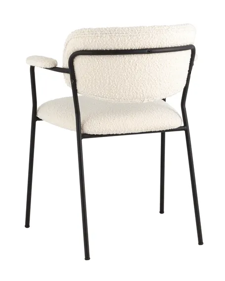 Стул Carol с подлокотниками, белое букле