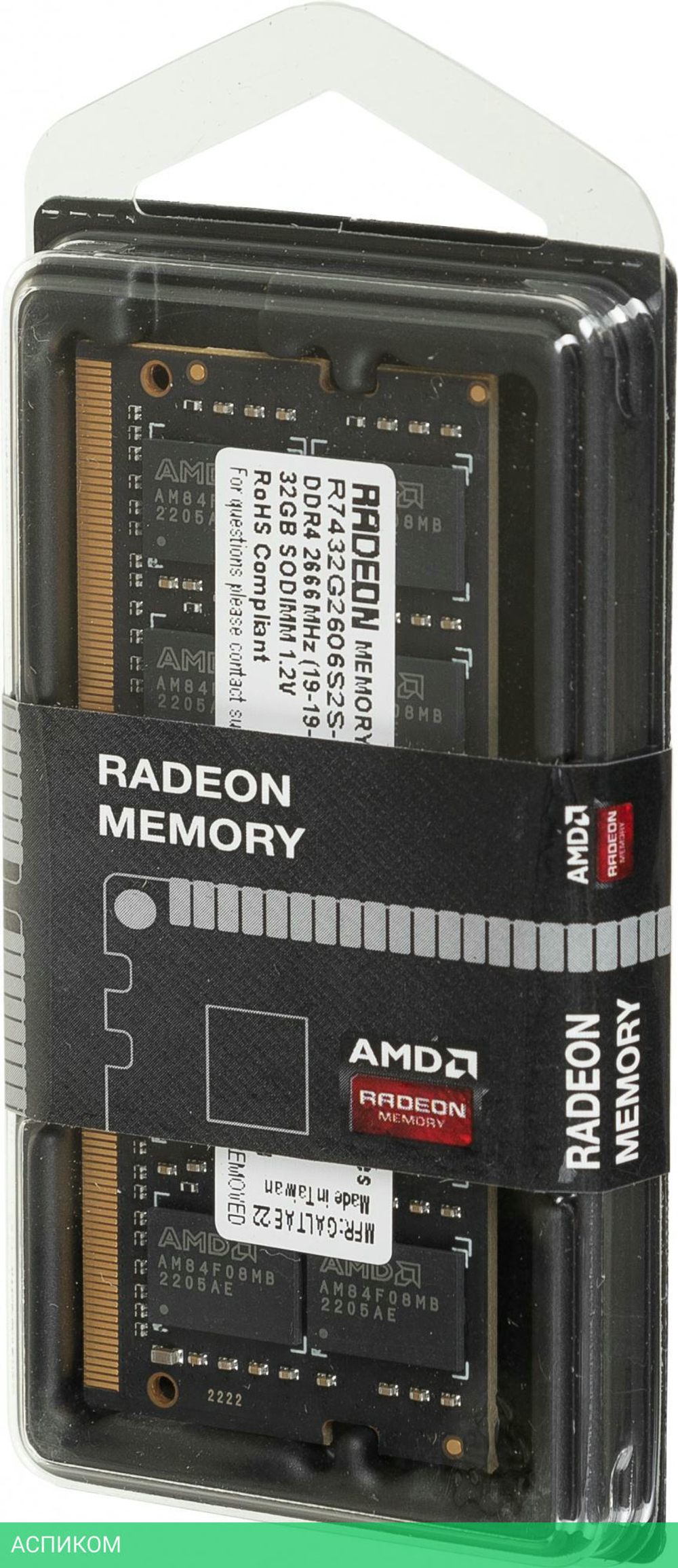 Оперативная память AMD Radeon R7 32GB DDR4 SODIMM PC4-21300 (R7432G2606S2S-U)