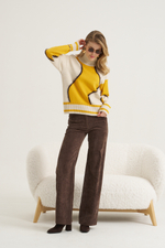 Джемпер с контрастным принтом