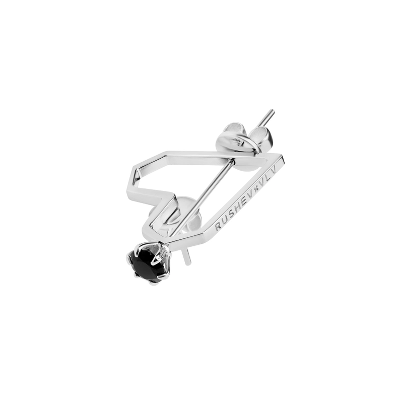 Моносерьга Удар в Сердце – Черная