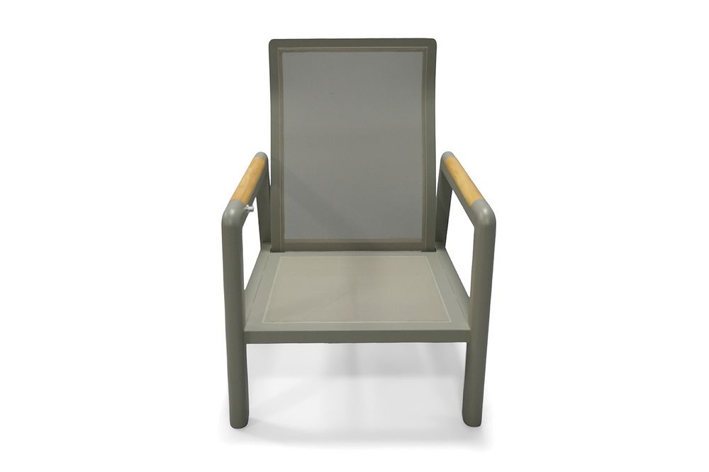 "Бари" кресло, каркас алюминий, цвет светло-серый