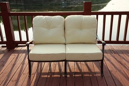 Диван двухместный Madrid из литого алюминия, античная бронза