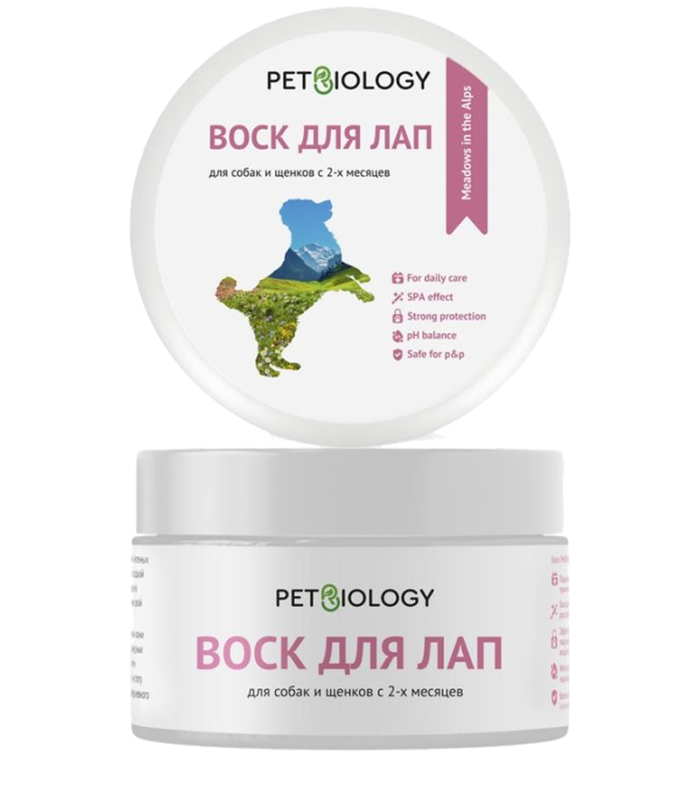 PetBiology Воск для лап собак, Альпийские луга, 150мл.
