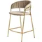Полубарный стул Turin бежевый с золотыми ножками