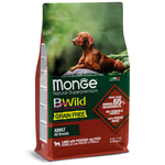 Сухой корм Monge Dog BWild GRAIN FREE для собак, беззерновой, из мяса ягненка с картофелем 2,5 кг