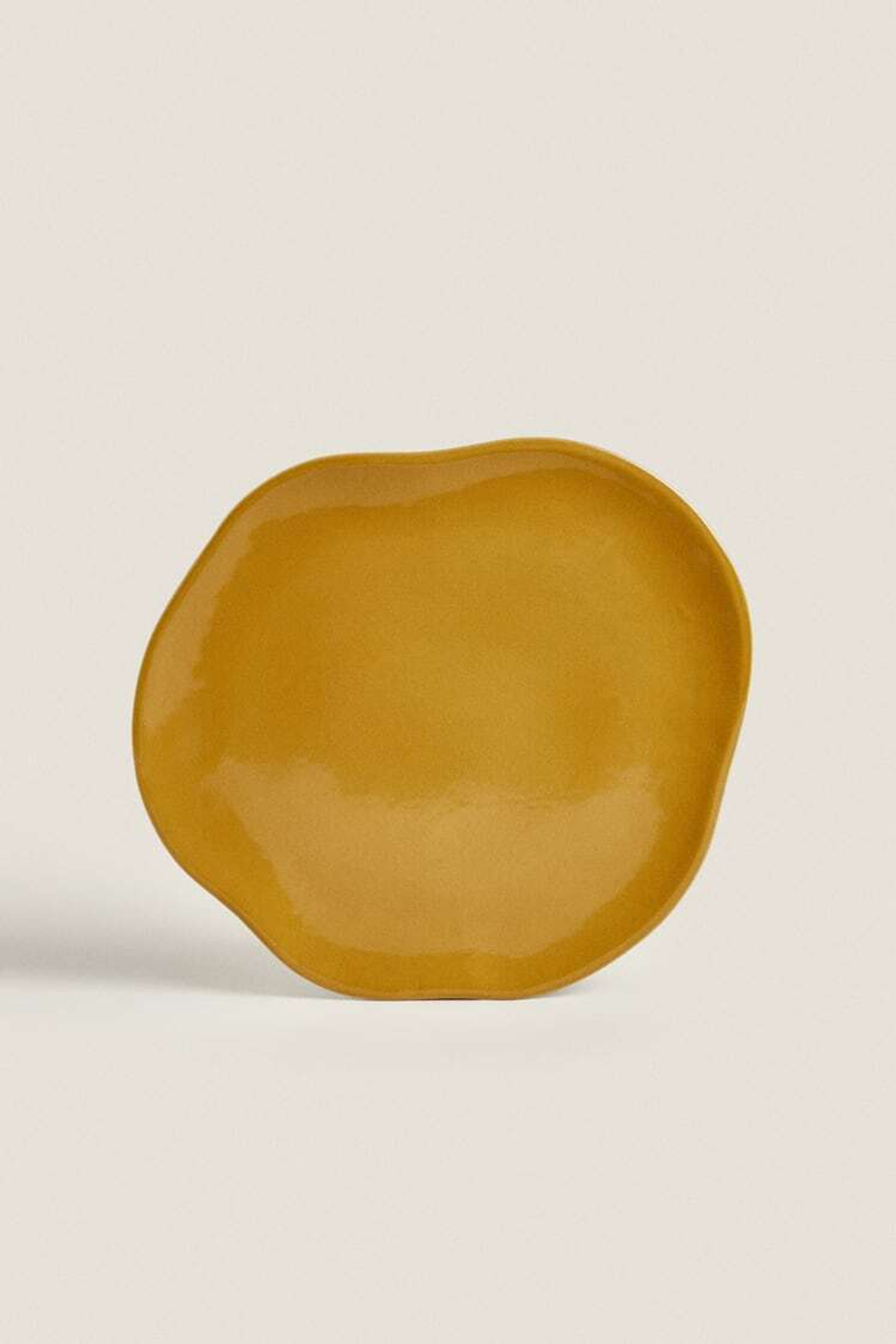 ZARA HOME АСИММЕТРИЧНАЯ КЕРАМИЧЕСКАЯ ПЛОСКАЯ ТАРЕЛКА, ОРАНЖЕВЫЙ