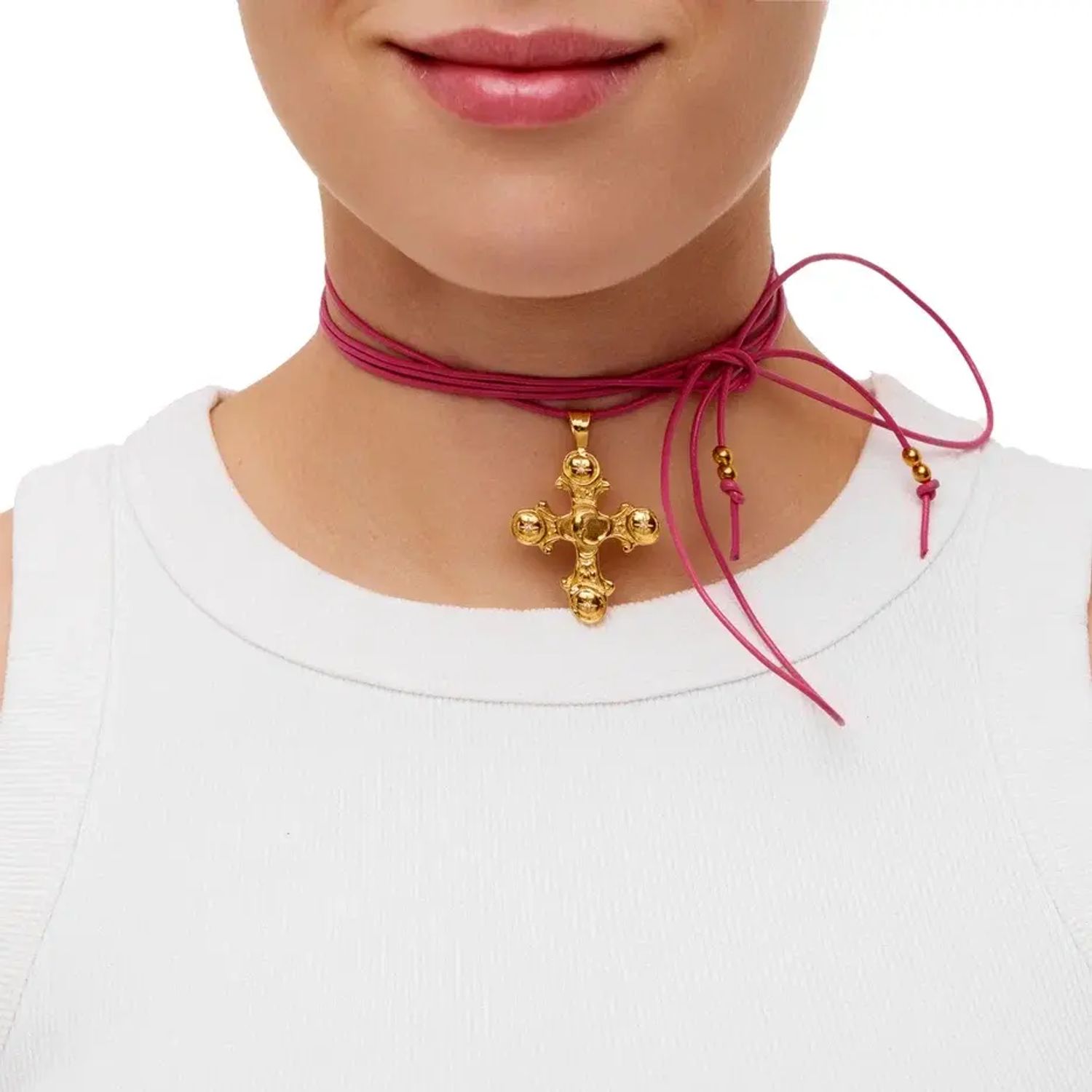 Колье King Neptune Symbol On A Leather Shoelace