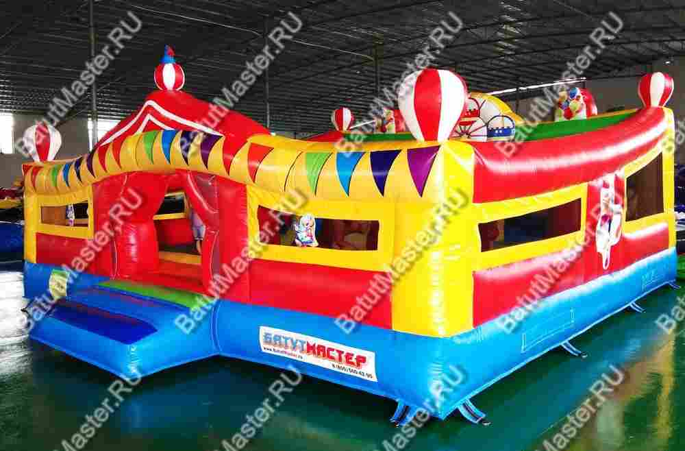 Детский надувной батут "Весёлые циркачи" 6*6*2,8 м