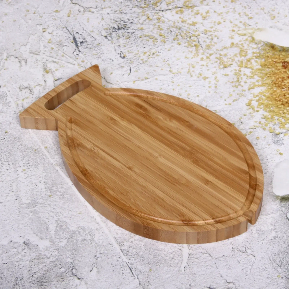 Доска бамбуковая для подачи и сервировки «SHEF» 32,5*20см Рыбка