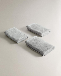 ZARA HOME ПОЛОТЕНЦЕ ИЗ ХЛОПКА ВЫСШЕГО КАЧЕСТВА (НАБОР ИЗ 3 ШТ), СЕРЫЙ