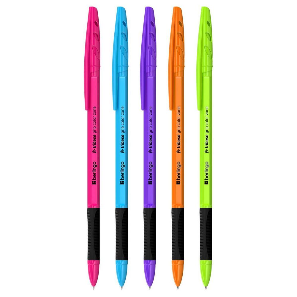 Ручка шариковая 0,7мм синяя &quot;Tribase grip color zone&quot; (Berlingo)