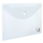 Папка-конверт с кнопкой А4, 100л, прозрачная (BRAUBERG)