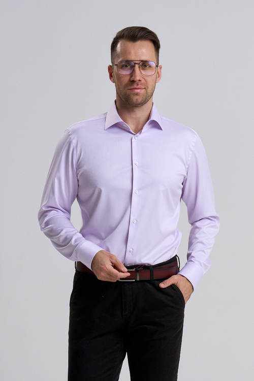Сорочка мужская VESTER длинный рукав, цвет светло-сиреневый, бамбук/пэ 515181 05