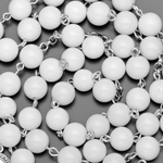 Бусы-розарий из белого агата "Rico La Cara" AMX000542