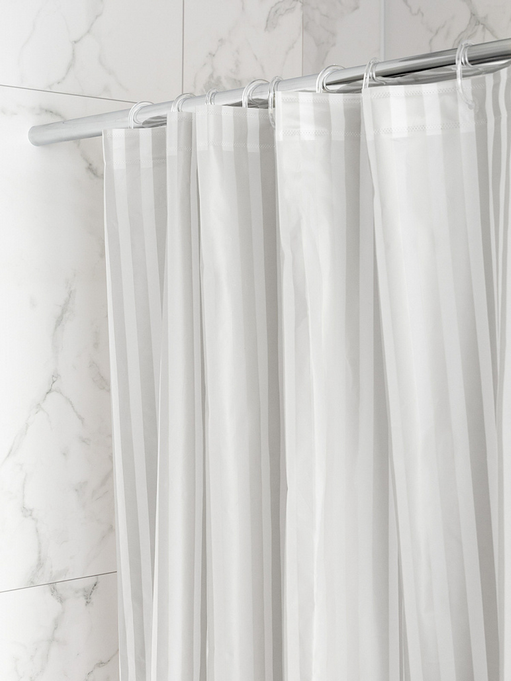 Шторка для ванной DeNASTIA mat stripe 180x200 ПЕВА, серый