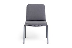 "Кастелло" стул из стали темно-серый (RAL7024) муар, ткань темно-серая 027