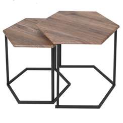 Стол журнальный МеталлАрт М003 коричневый дуб/черный