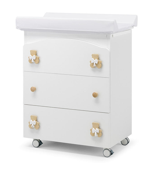 Пеленальный комод Erbesi Dudu белый/натуральный