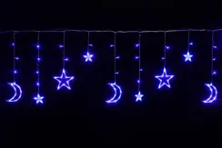 Гирлянда Бахрома Млечный путь 2,5*0,95*0,55 м., 138 синих LED ламп, прозрачный провод, контроллер, Winner Light (B.02.5T.138.L+)