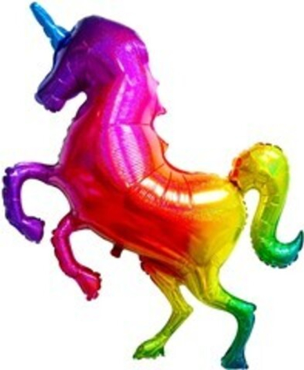 К Фигура Сверкающий единорог Радужный Голография (53''/135 см)