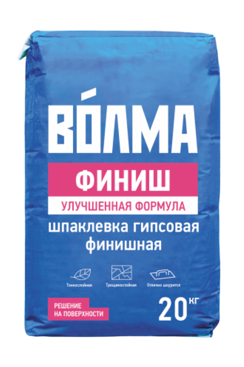 Смесь сухая шпаклевочная на гипсовом вяжущем "ВОЛМА - ФИНИШ" 20 кг