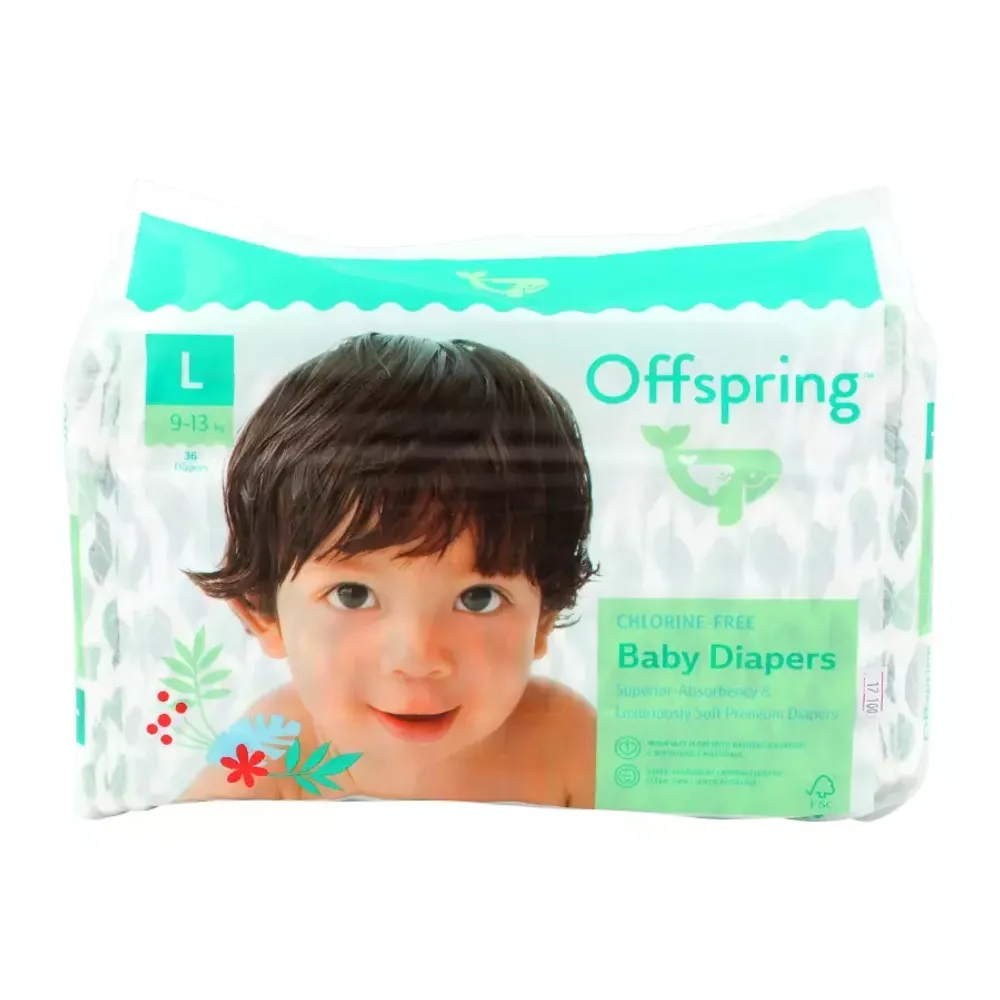 Offspring подгузники L 9-13кг 36 шт листочки