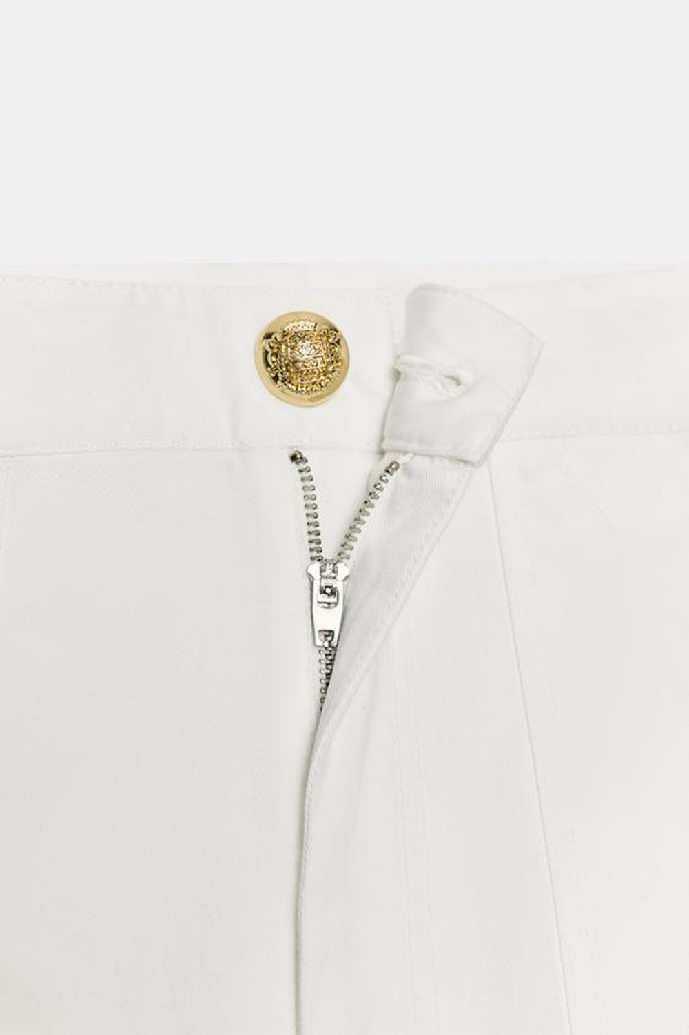 ZARA БРЮКИ WIDE-LEG ИЗ ХЛОПКА — ZW COLLECTION, ЖЕЛТОВАТО-БЕЛЫЙ