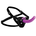 Лиловый поясной страпон Navigator Silicone G-Spot Dildo with Harness - 17,8 см. (Цвет: лиловый)