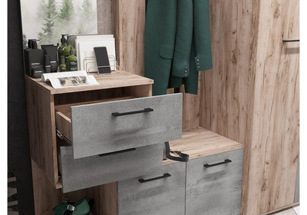 Прихожая Woodville Вальс ВШ-1 дуб крафт серый, бетонный камень