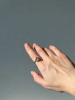 Кольцо Crystal Drop с горным хрусталем, бронза