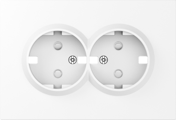 Накладка для розетки 2-й с заземлением,  со шторками 16A 250 В~,  глянцевый белый,  серия A07