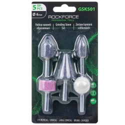 Набор камней абразивных, 5пр.(хвостовик 6мм) RockForce##Rock FORCE RF-GSK501