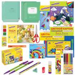 Набор школьных принадлежностей в подарочной коробке ЮНЛАНДИЯ "НАБОР ПЕРВОКЛАССНИКА", 28 предметов, 880119