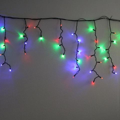 Светодиодная бахрома 3*0,6 черный провод каучук, RGB