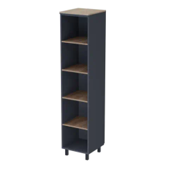 Стеллаж для документов узкий PREGO 425х450х2100 П.СУ+Т-7+П.О Дуб Крафт табачный / Антрацит