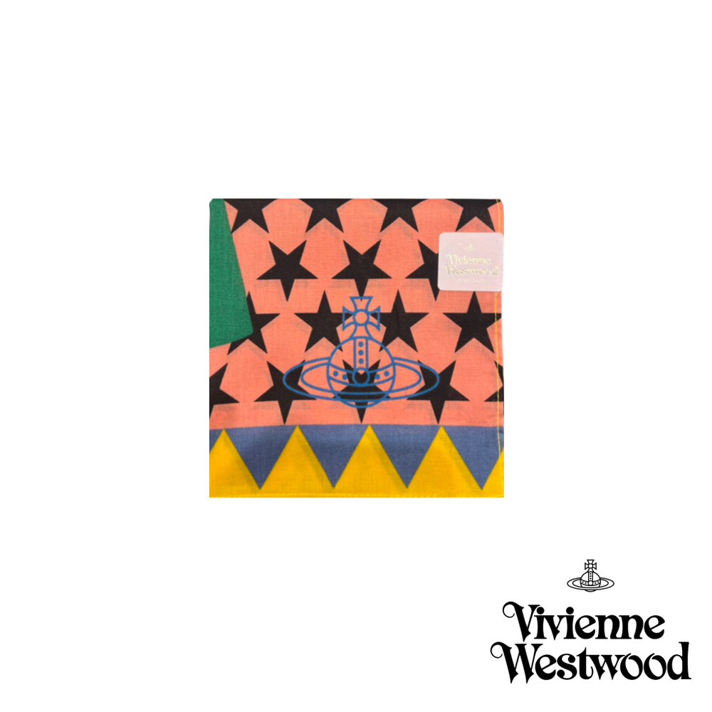 VIVIENNE WESTWOOD ПЛАТОК РОЗОВЫЙ ПРИНТ ОРЛЫ И СЕРДЦЕ С ЛОГОТИПОМ БРЕНДА