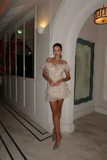 Платье короткое Флёр цвет, Молочный