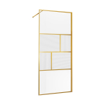Душевая перегородка Walk-In VSW-1HC100CFBG, 1000*2000, браш. золото, стекло прозрачное/рифленое, , шт
