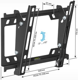 Кронштейн для телевизора Holder T2627-B черный 22;-40; макс.25кг настенный наклон