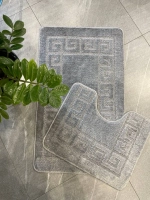 Комплект ковриков для ванной и туалета My Crystal 60*100 и 50*60 Афины,серый