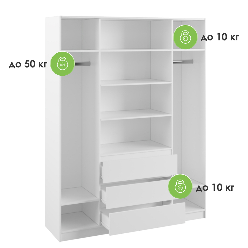 Шкаф Woodville Мадера ЛДСП белый