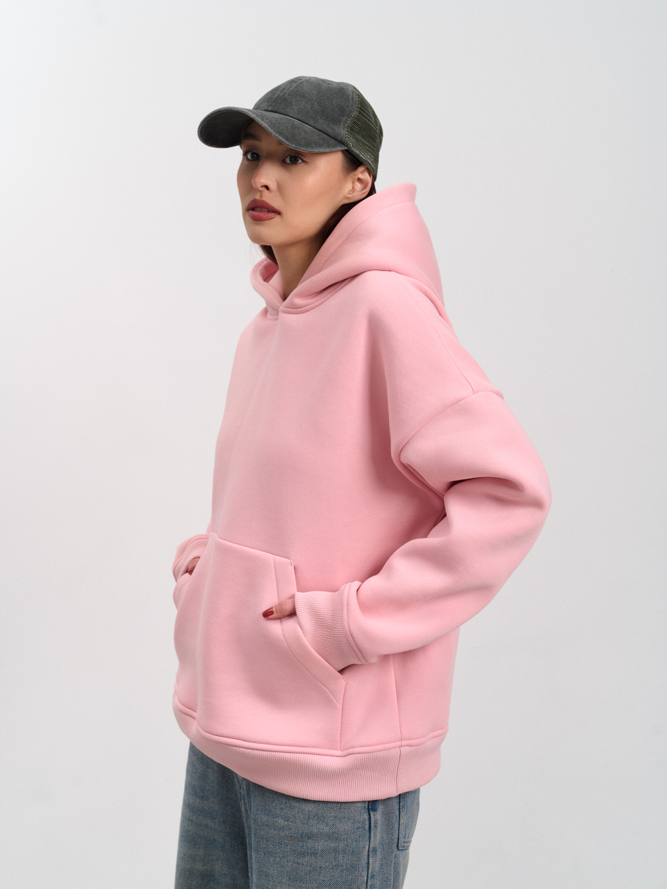 Толстовка женская с капюшоном "Вasic" розовый