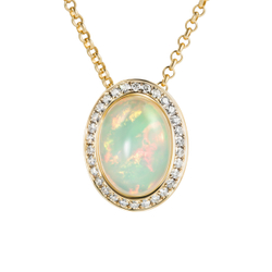 Подвеска с Эфиопским опалом и бриллиантами, P0029-4/3