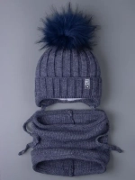 Шапка для мальчика зимняя вязаная и снуд