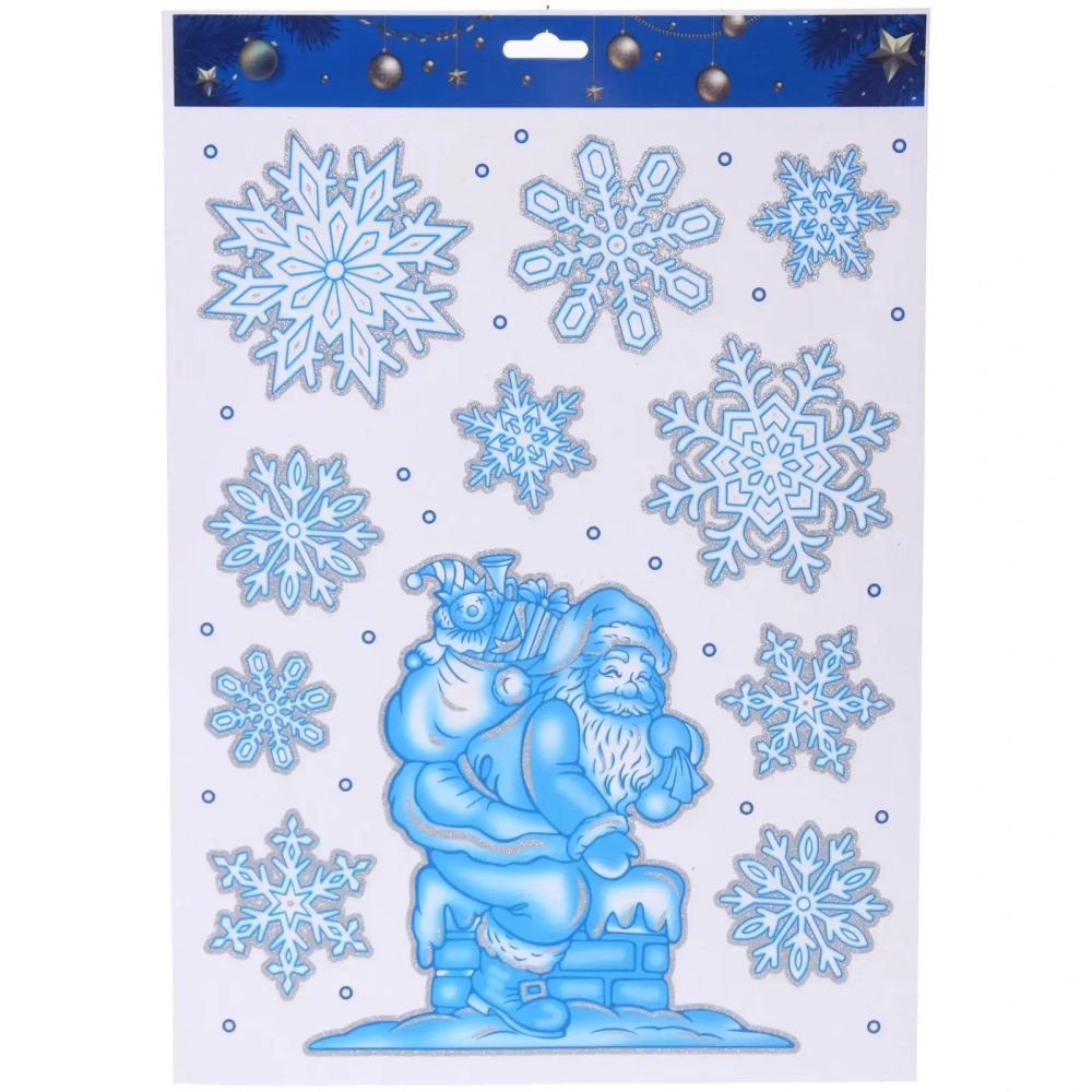 Наклейка на стекло «Волшебная зима» 41*19 см, микс