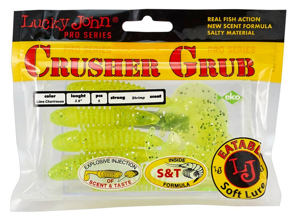 Твистеры съедобные LJ Pro Series Crusher Grub 3.9 in (99 мм), цвет 071, 5 шт